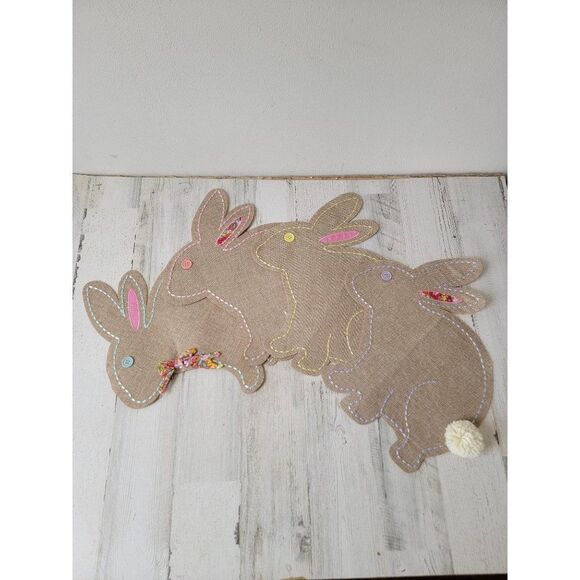 Easter Bunny Banner table runner home decor fabric - Picture 1 of 10